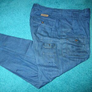 Women's Cabela's 7 Pocket Hiker JEAN PANTS Size 12x30 100% Cotton Dark Blue P